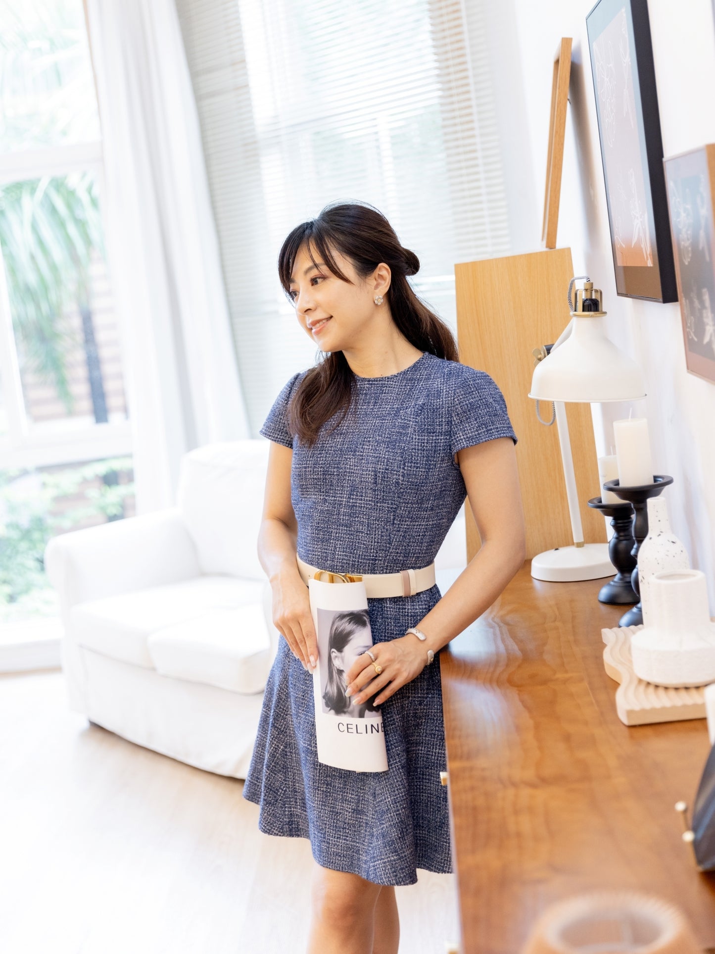 Blue Fit & Flare Dress