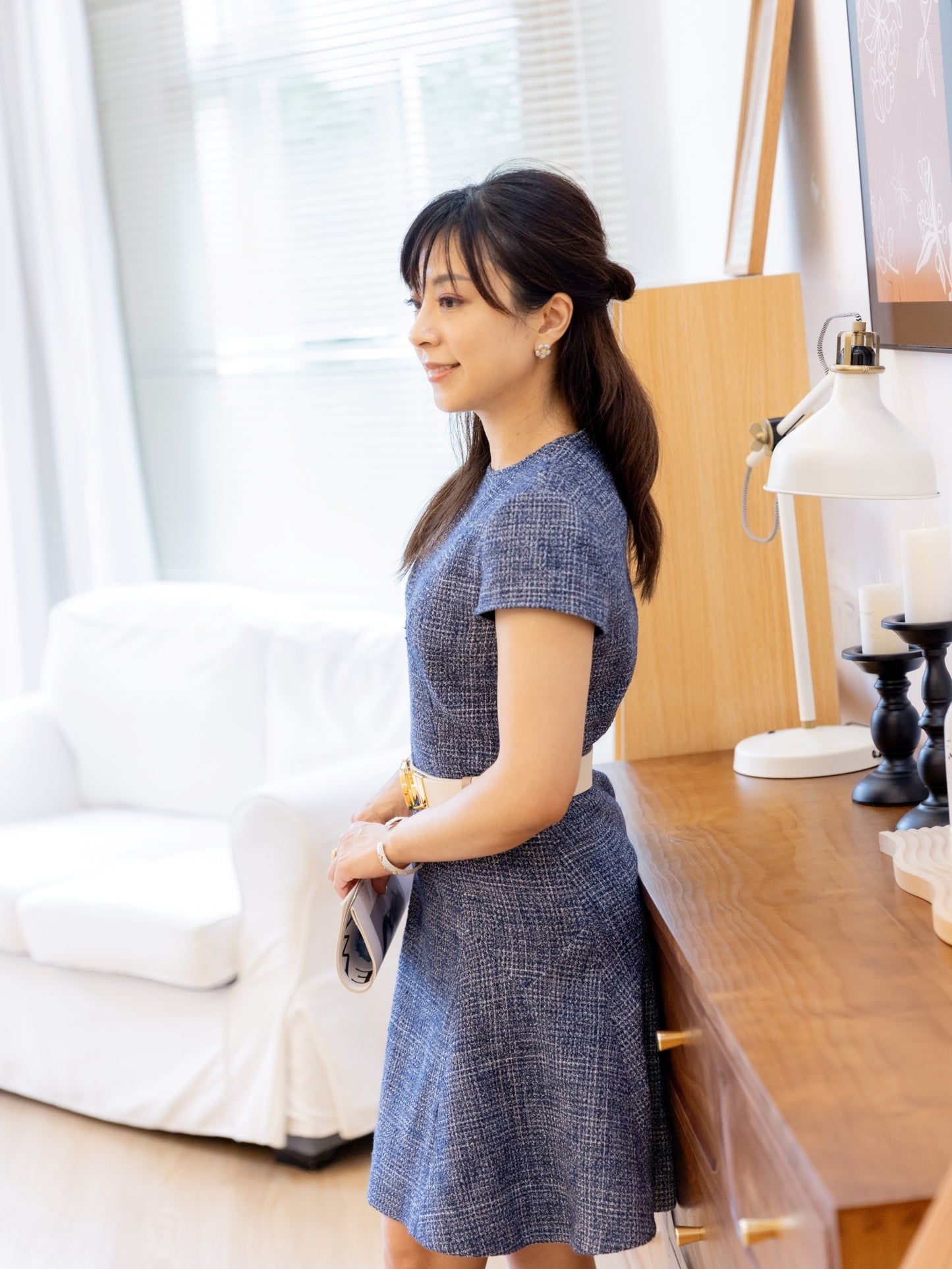 Blue Fit & Flare Dress