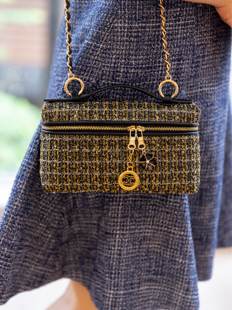 Tweed Chain Pouch Bag