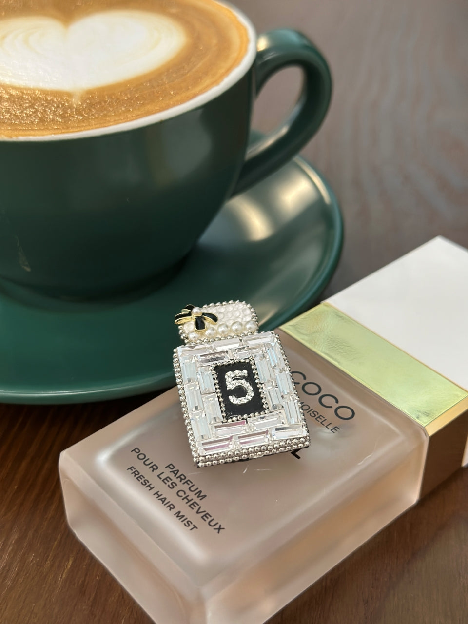 Emerald Cut Perfume Brooch