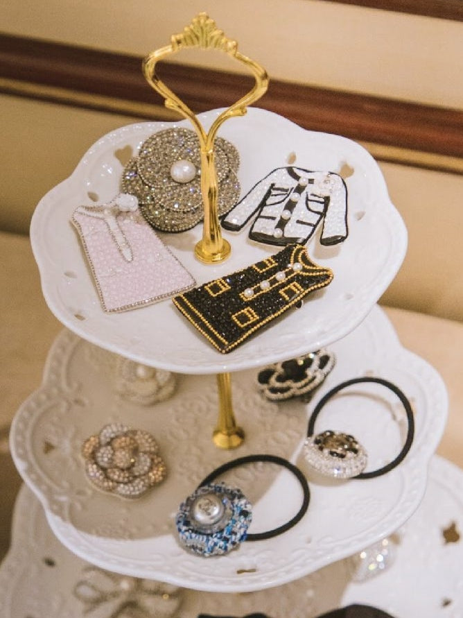 Swarovski Brooch-Tweed Jacket/ Dress