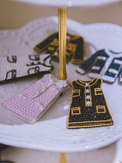 Swarovski Brooch-Tweed Jacket/ Dress