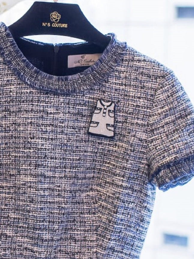 Swarovski Brooch-Tweed Jacket/ Dress