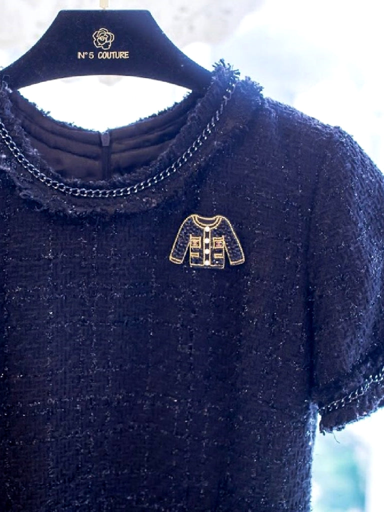 Swarovski Brooch-Tweed Jacket/ Dress