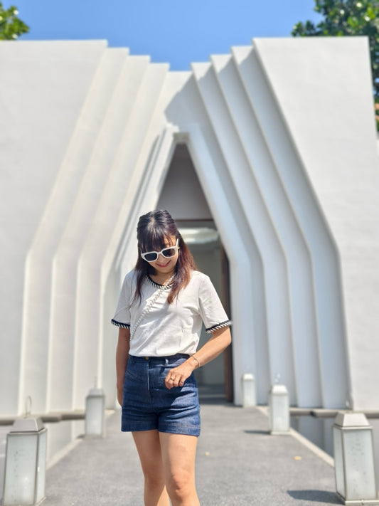 Trimmed White Tee